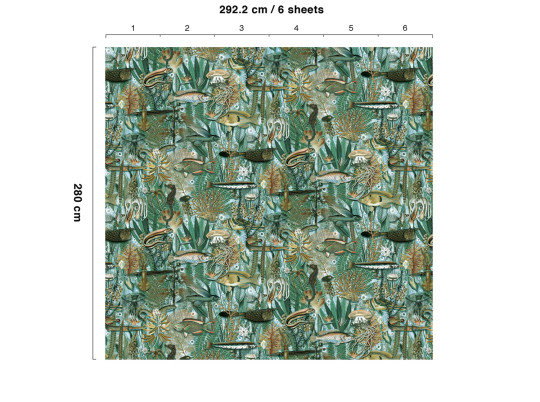 KEK Amsterdam Papier peint Underwater Jungle 6 - L 2.92m