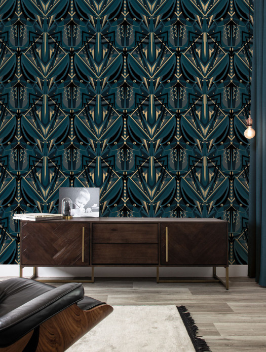 KEK Amsterdam Wallpaper Art Deco Animaux Grasshopper Gold