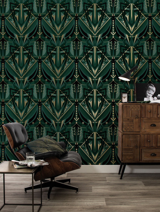 KEK Amsterdam Wallpaper Art Deco Animaux Grasshopper Gold