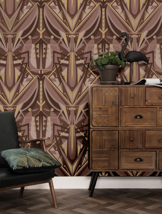 KEK Amsterdam Wallpaper Art Deco Animaux Grasshopper Gold