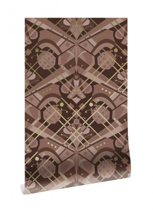 KEK Amsterdam Tapete Art Deco Animaux Butterfly Gold - Taupe