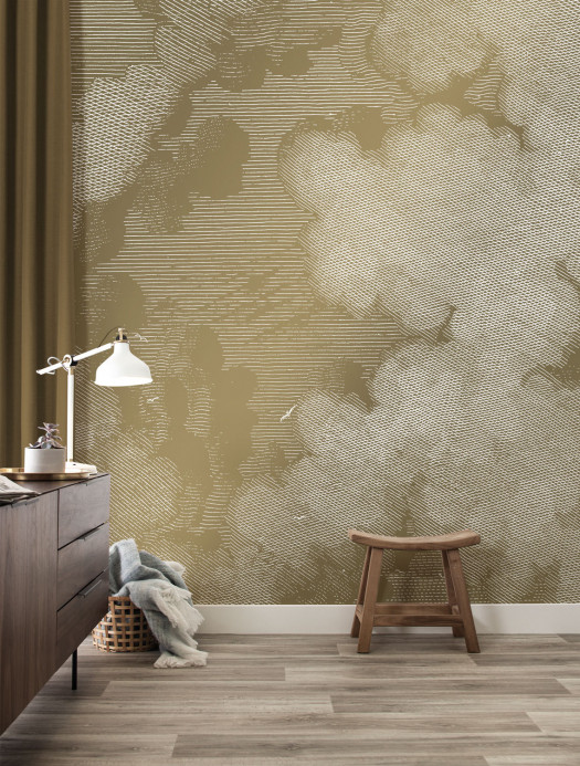 KEK Amsterdam Papier peint panoramique Engraved Clouds Gold 2 - XL