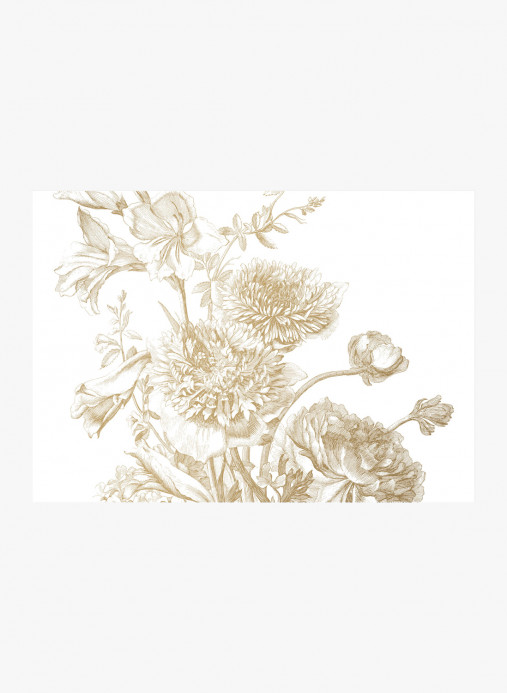 KEK Amsterdam Wandbild Engraved Flowers Gold 2 - XL