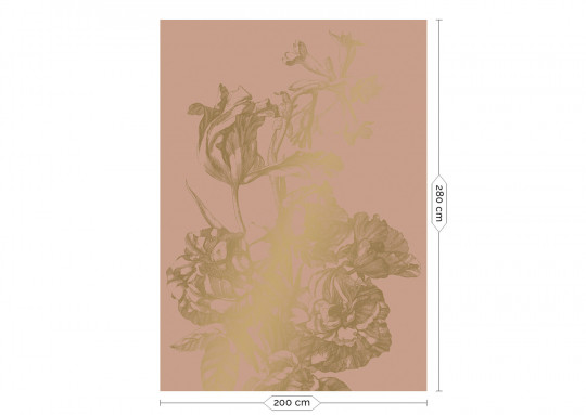 KEK Amsterdam Papier peint panoramique Engraved Flowers Gold 4