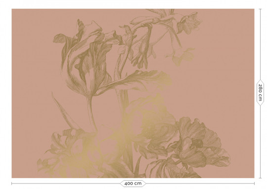 KEK Amsterdam Wandbild Engraved Flowers Gold 4 - XL