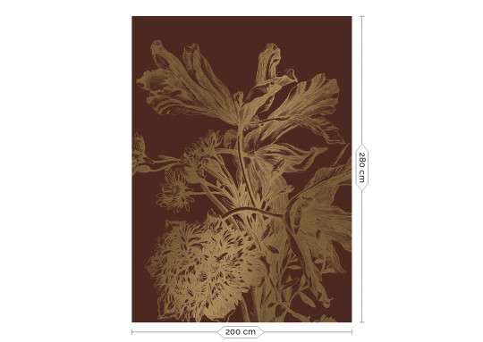 KEK Amsterdam Wandbild Engraved Flowers Gold 5 - M