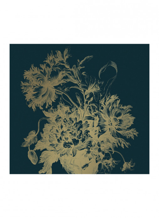KEK Amsterdam Wandbild Engraved Flowers Gold 8 - L