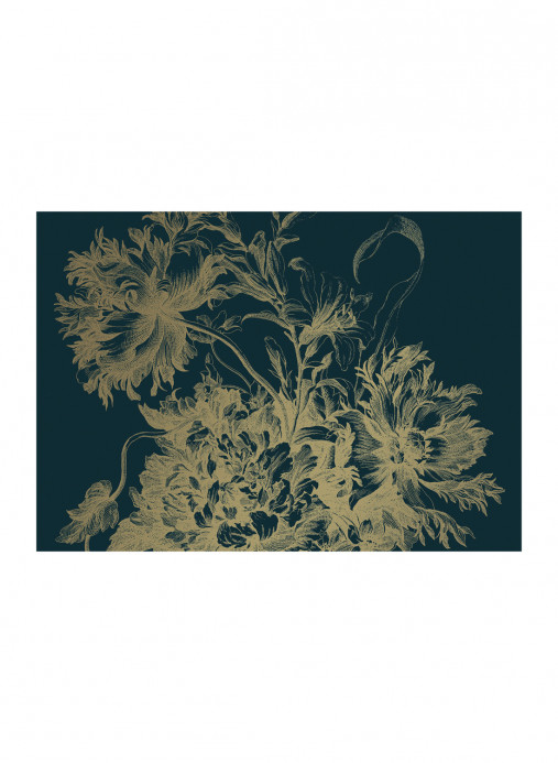 KEK Amsterdam Wandbild Engraved Flowers Gold 8 - XL