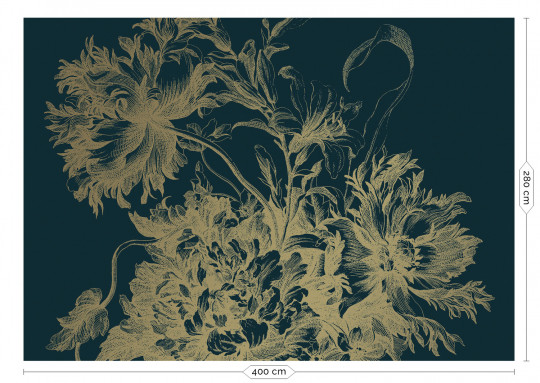 KEK Amsterdam Mural Engraved Flowers Gold 8 - XL