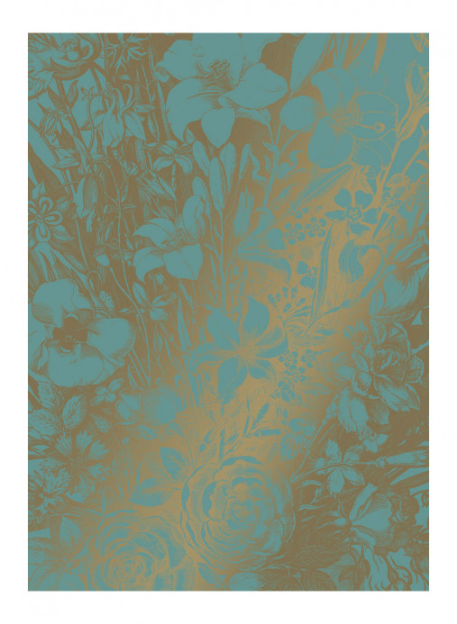 KEK Amsterdam Mural Engraved Flowers Gold 9 - M