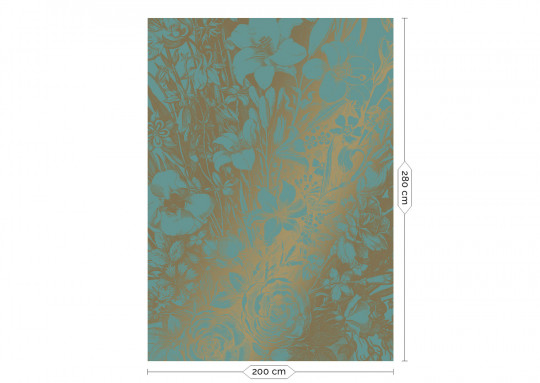 KEK Amsterdam Mural Engraved Flowers Gold 9 - M