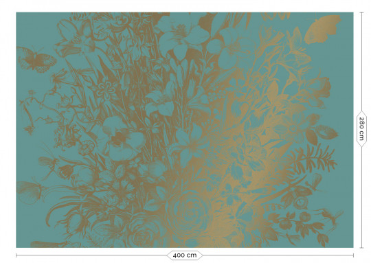KEK Amsterdam Wandbild Engraved Flowers Gold 9 - XL