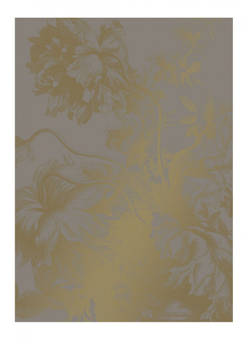 KEK Amsterdam Mural Engraved Flowers Gold 7 - M