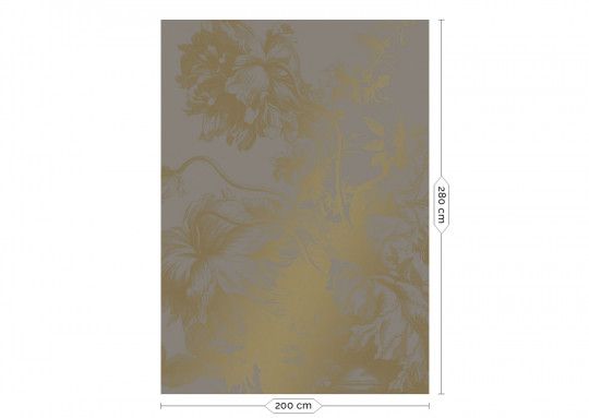 KEK Amsterdam Papier peint panoramique Engraved Flowers Gold 7