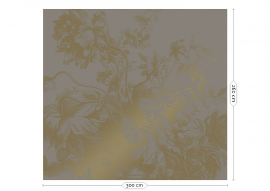 KEK Amsterdam Papier peint panoramique Engraved Flowers Gold 7 - L
