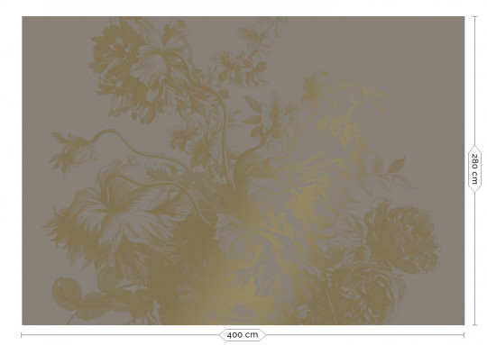 KEK Amsterdam Mural Engraved Flowers Gold 7