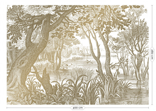 KEK Amsterdam Papier peint panoramique Engraved Landscapes Gold 4 - XL