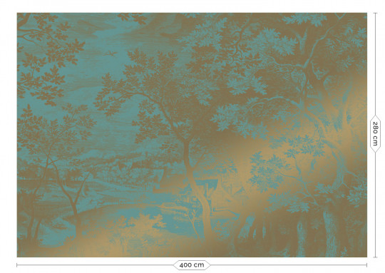 KEK Amsterdam Carta da parati panoramica Engraved Landscapes Gold 17 - XL