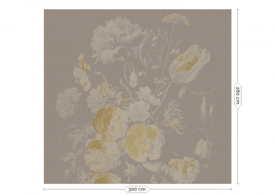 KEK Amsterdam Papier peint panoramique Golden Age Flowers Gold 12