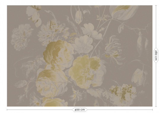 KEK Amsterdam Papier peint panoramique Golden Age Flowers Gold 12 - XL