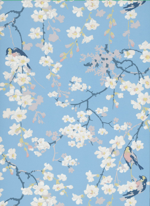 Little Greene Wallpaper Massingberd Blossom - Pale Blue