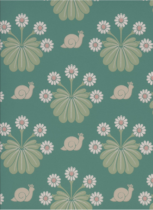 Little Greene Wallpaper Burges Snail - Ocean