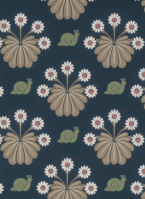 Little Greene Wallpaper Burges Snail - Dark Blue