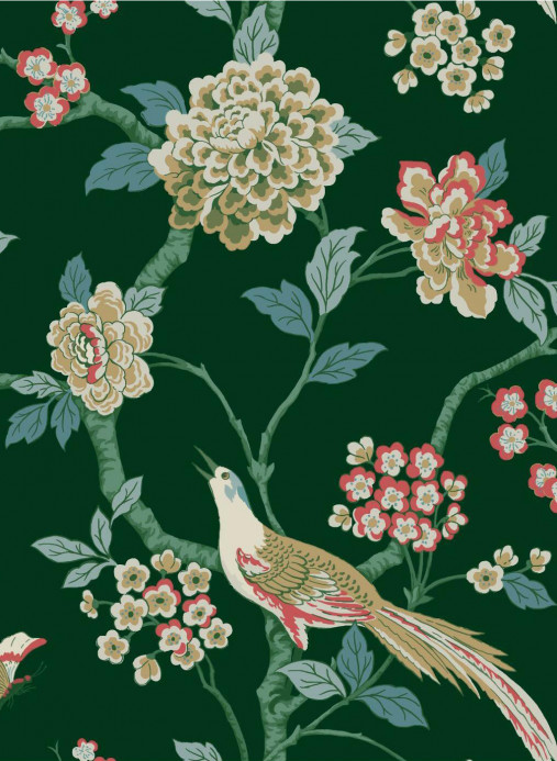 Coordonne Wallpaper Bird Song - Emerald