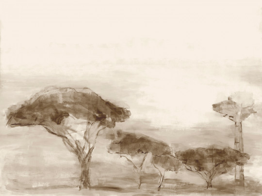 Coordonne Papier peint panoramique Serengueti - Sepia