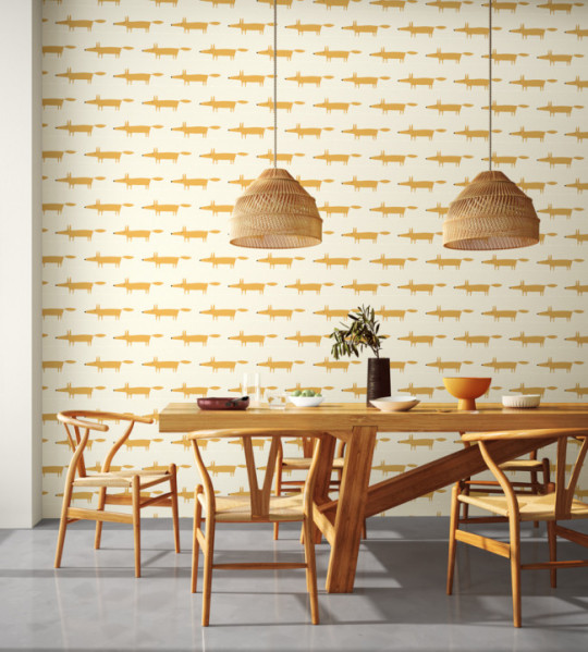 Scion Wallpaper Midi Fox - Raffia/ Chai