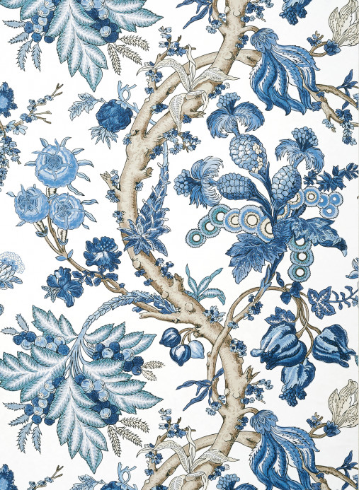 Thibaut Wallpaper Chatelain - Blue and White
