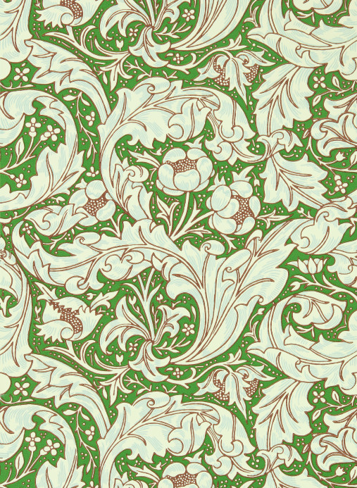 Morris & Co Tapete Bachelors Button - Leaf Green/ Sky