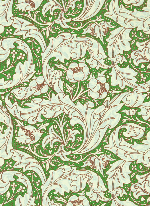 Morris & Co Tapete Bachelors Button - Leaf Green/ Sky