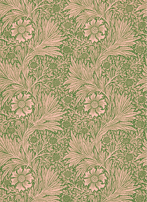Morris & Co Papier peint Marigold - Pink & Olive