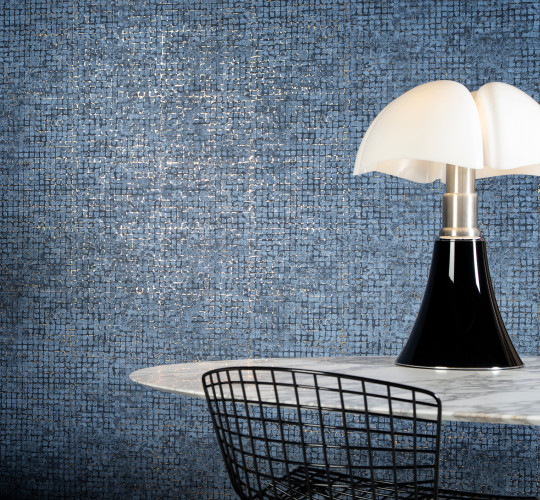 Arte International Wallpaper Mosaico - Blue/ Stone