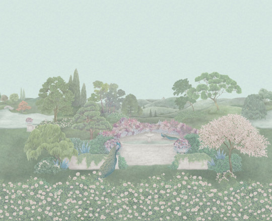 Cole & Son Mural Idyll - Eau de Nil