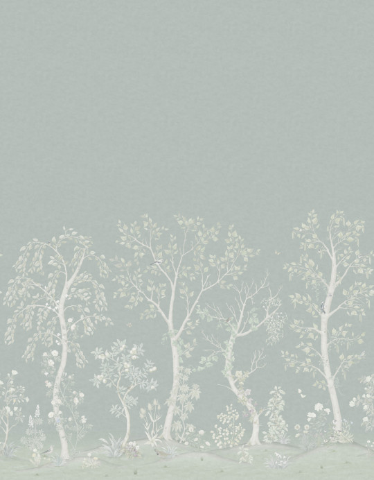 Cole & Son Papier peint panoramique Seasonal Woods - Sage Pearl