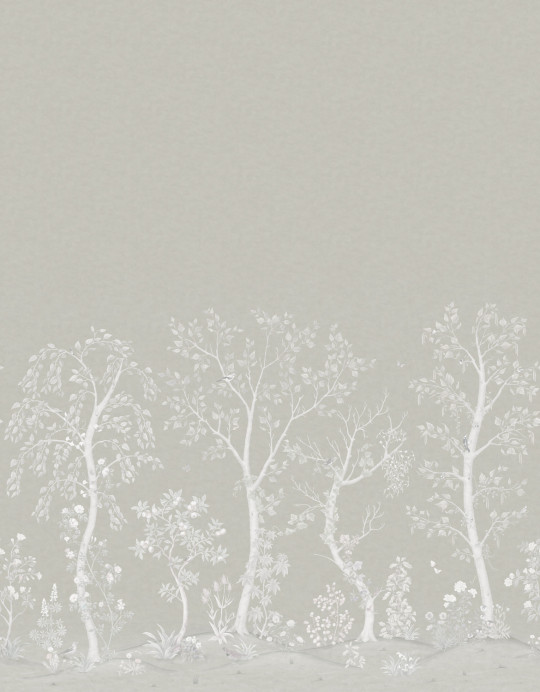 Cole & Son Papier peint panoramique Seasonal Woods - Platinum Pearl
