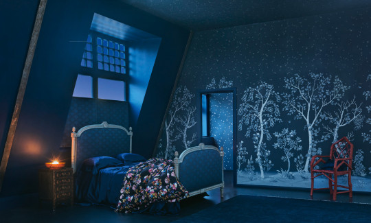 Cole & Son Papier peint panoramique Seasonal Woods - Midnight