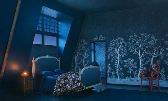 Cole & Son Papier peint panoramique Seasonal Woods - Midnight