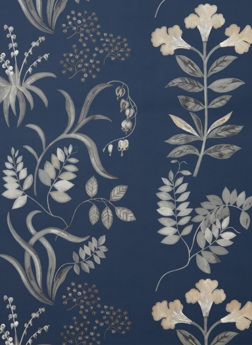 Liberty Wallpaper Botanical Stripe - Pewter Blue