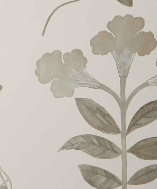 Liberty Papier peint Botanical Stripe - Pewter White