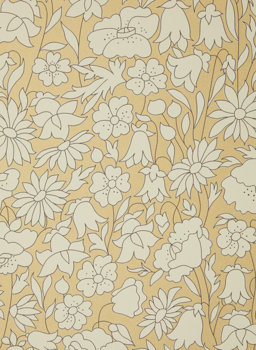 Liberty Wallpaper Poppy Meadow - Pewter Gold