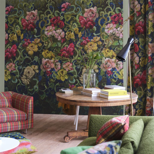 Designers Guild Tapete Tapestry Flower - Vintage Green