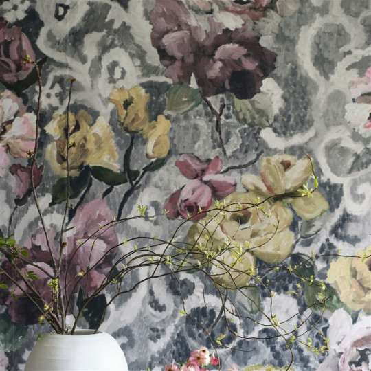 Designers Guild Papier peint Tapestry Flower - Platinum