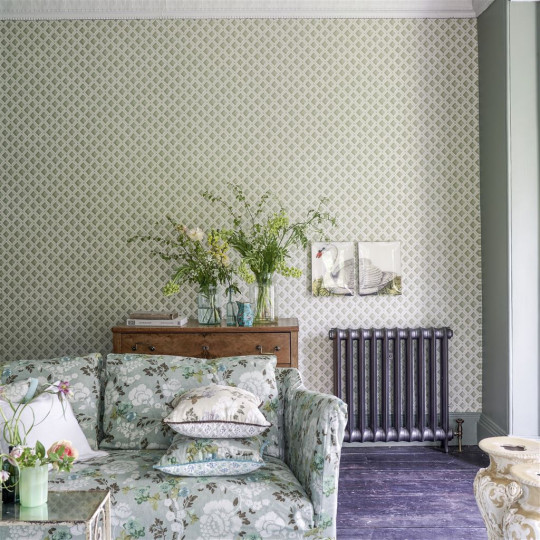 Designers Guild Wallpaper Amsee Geometric - Moss