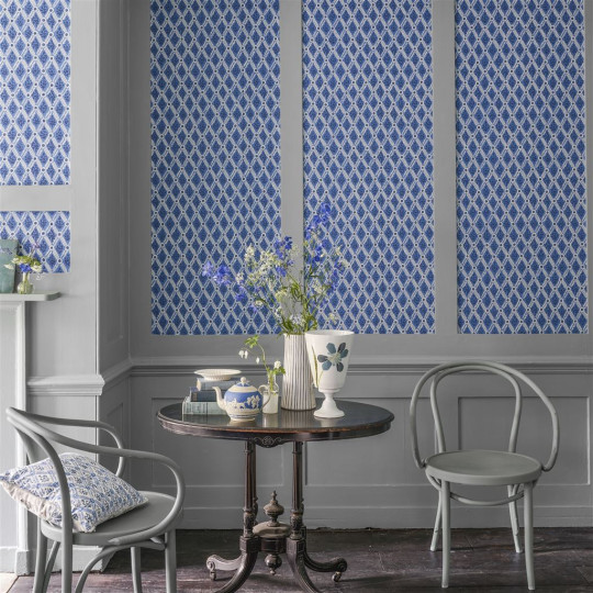 Designers Guild Wallpaper St John Street Trellis - Ink