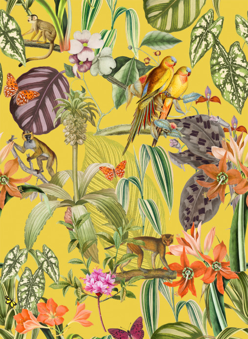 Coordonne Wallpaper Parrots - Limon
