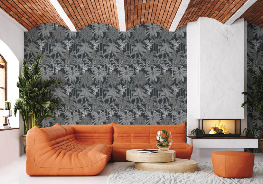 Coordonne Wallpaper Palms - Carbon