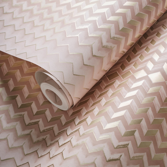 Clarke & Clarke Wallpaper Fragment - Blush / Gold